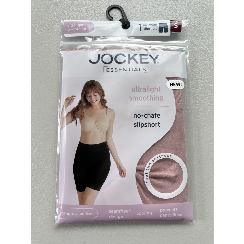 Womens Jockey Life Ultralight Smoothing Slip Short Pink No- Chafe Size Small NEW